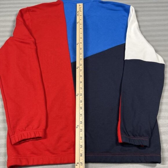 Tommy Hilfiger Sweatshirt Mens Medium Red Blue Colorblock Pullover 1/4 Zip - Picture 9 of 12